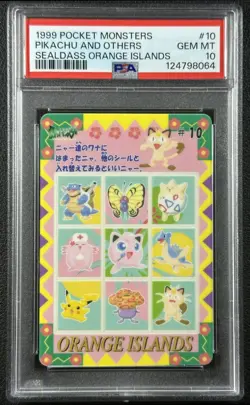 PIKACHU OTHERS PSA 10 1999 POCKET MONSTERS POKEMON 10 SEALDASS ORANGE ISLANDS 64 - Image 1