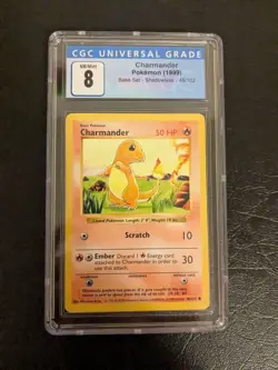 1999 Pokemon Base Set Shadowless Charmander #46 CGC 8 NM-MT - Image 1