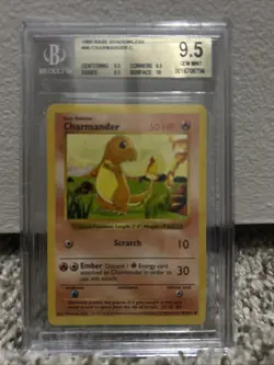 1999 Pokemon Shadowless Base Set Charmander #46 BGS 9.5 - Image 1