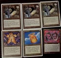 Mtg artifacts lot- 6 cards- The rack, Bosium Strip, Kormus Bell, Library Leng 3x - Image 1
