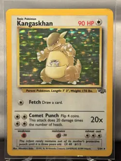 Pokemon Card TCG 1999 WOTC Kangaskhan 5/64 Jungle (Unlimited) Holo Rare LP - Image 1