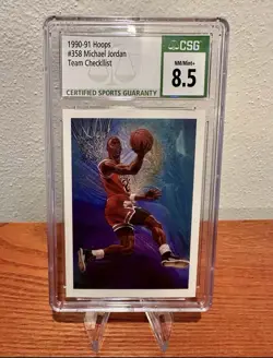 Mickey/Donald/Goofy Weiss RR PSA 10 & Michael Jordan Hoops Error Card CSG 8.5 - Image 2