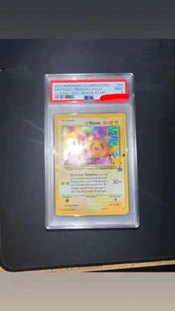 2021 Pokemon Celebrations Birthday Pikachu Holo Black Star Promo #24 PSA 9 MINT - Image 1