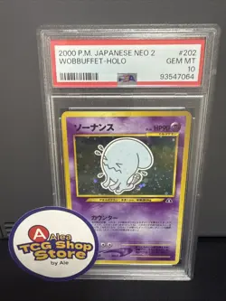 2000 POKEMON JAPANESE NEO 2 #202 WOBBUFFET-HOLO PSA 10 - Image 3