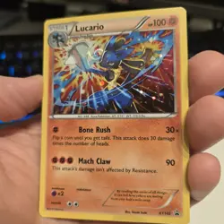 Lucario Pokemon XY140 XY Era Promo Holo with HD Swirl, Cool Placement - Image 3