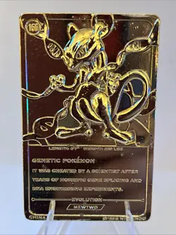 1999 Pokemon 23K Gold Plated Trading Card Only Mewtwo Vintage Burger King - Image 1
