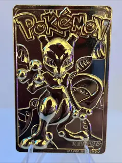 1999 Pokemon 23K Gold Plated Trading Card Only Mewtwo Vintage Burger King - Image 2