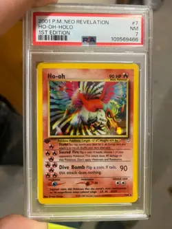 PSA 7 HO-OH 2001 POKEMON NEO REVELATION 1ST EDITION #7/64 HOLO (NEAR MINT) - Image 4
