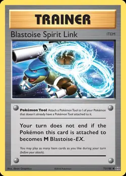 Pokemon Blastoise Spirit Link (73/113) Evolutions LP REVERSE HOLO - Image 1