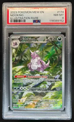 2023 Pokemon SV 151 MEW EN Nidoking #174/165 PSA 8 - Image 1