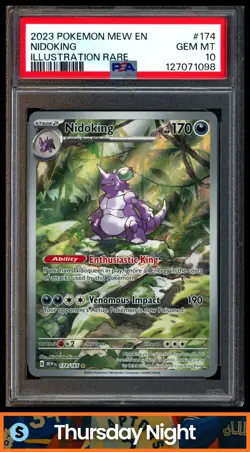 2023 POKEMON SV 151 - MEW EN #174/165 NIDOKING ILLUSTRATION RARE PSA 10 - Image 1
