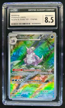 2023 Pokemon SV 151 MEW EN Nidoking Illustration Rare #174/165 CGC 8.5 - Image 1