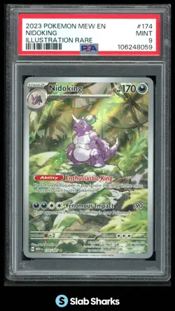 2023 POKEMON SV 151 MEW EN #174/165 NIDOKING ILLUSTRATION RARE PSA 9 - Image 1
