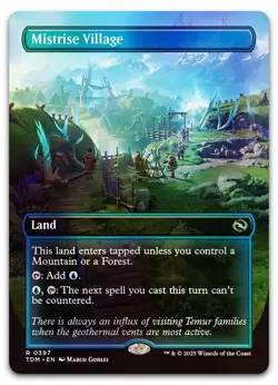 Mistrise Village (Borderless) #397 (Foil) (NM) Tarkir Dragonstorm TDM Magic MTG - Image 1