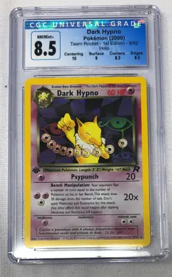 2000 Dark Hypno Team Rocket 1st Edition 9/82 Holo Pokemon CGC 8.5 Blue Label - Image 1