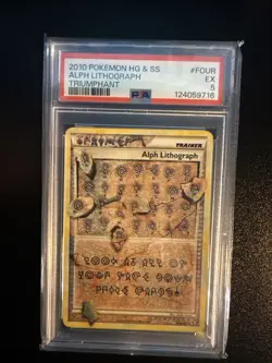PSA 5 2010 Pokemon HG & SS Alph Lithograph Triumphant Graded #Four - Image 1