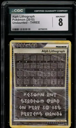 2010 Pokemon Alph Lithograph Undaunted THREE CGC 8 NM/MINT - Image 1