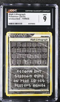 CGC 9 Alph Lithograph Undaunted THREE Pokemon Card GEM MINT 2010 - Image 1