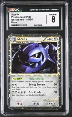 CGC 8 Steelix 2010 Unleashed 87/95 Holo Pokemon Card - Image 1