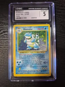 Pokemon TCG Base Set Blastoise 2/102 1999 Holo CGC 5 Excellent. Vintage - Image 1