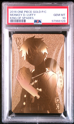 PSA 10 One Piece Gold Playing Cards Luffy King Of Spade 2016 Japanese - Image 1