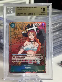 One Piece! BGS 10 Nami OP02-036 - Alternate Alt Art - Paramount War - PRISTINE - Image 1
