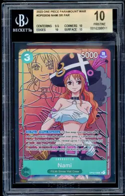 One Piece! BGS 10 Nami OP02-036 - Alternate Alt Art - Paramount War - PRISTINE - Image 1
