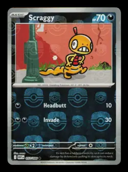Pokemon Card Scraggy 057/086 White Flare Master Ball Holo NM 2025 - Image 1