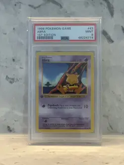 1999 Pokemon Base Set 1st Edition Abra #43 PSA 9 - Image 1