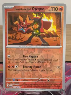 HEARTHFLAME MASK OGERPON 044/182 DESTINED RIVALS POKEMON REVERSE HOLO NM - Image 1