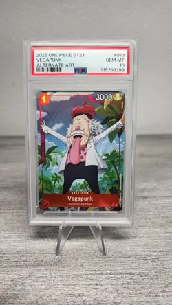 One Piece Vegapunk ST21-013 Alt Art Parallel Starter Deck 21 - PSA 10 - Image 1
