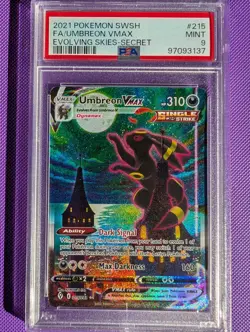 Pokemon 2021 Umbreon VMAX 215/203 Alt Art Secret Rare Evolving Skies PSA 9 - Image 1