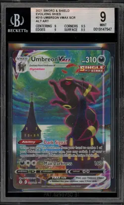 Pokemon Umbreon VMAX Evolving Skies Secret Rare Full Alt Art #215 BGS 9 Mint - Image 1