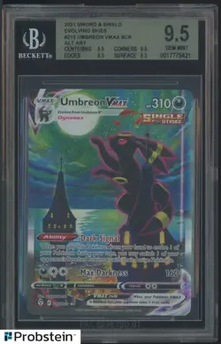2021 Pokemon Sword & Shield Evolving Skies #215 Umbreon VMax Alt Art BGS 9.5 - Image 1