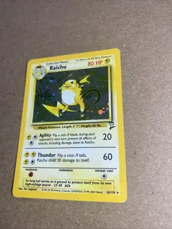 NM Raichu 14/102 Base Set 2 Holo Rare Pokemon Card - Image 3