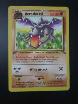 AERODACTYL 1ST EDITION POKEMON CARD 16/62 FOSSIL NON HOLO RARE LIGHTLY PLAYED - Image 1