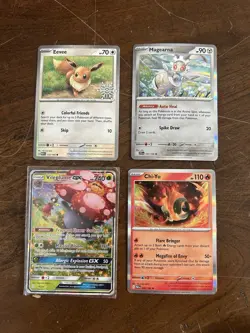 Pokemon 4 Card Lot - Eevee Magearna Chi-yu Vileplume GX - Image 1