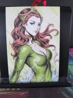 Mera Aquawoman DC Rare Glitter Art Card Collectible Comic Character CCG NM - Image 1