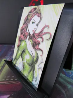 Mera Aquawoman DC Rare Glitter Art Card Collectible Comic Character CCG NM - Image 2