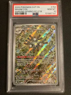 2024 POKEMON CENTER SVP EN MAGNETON SURGING SPARKS PC ETB STAMPED PROMO PSA 10 - Image 1