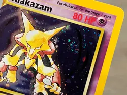 HOLO SWIRLED! Pokemon Alakazam TCG Card 1/130 Base Set 2 Unlimited Rare - Image 1