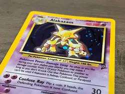 HOLO SWIRLED! Pokemon Alakazam TCG Card 1/130 Base Set 2 Unlimited Rare - Image 4