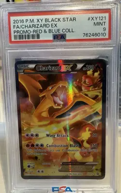 PSA 9 MINT Charizard EX XY121 Black Star Promo FULL ART HOLO PROMO Pokemon Card - Image 3