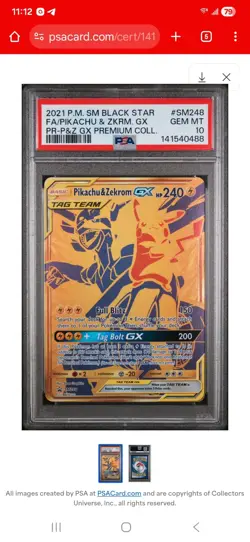 PSA 10 MINT PIKACHU & ZEKROM GX SM248 POKEMON SUN & MOON BLACK STAR PROMO - Image 1