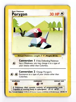 Porygon 39/102 1999-2000 Base Set (Unlimited) Uncommon Pokemon Heavy Play+ - Image 1
