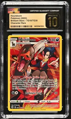 Pokemon CGC 10 PRISTINE Houndoom 2022 Brilliant Stars TG10/TG30 Pop31 - Image 1