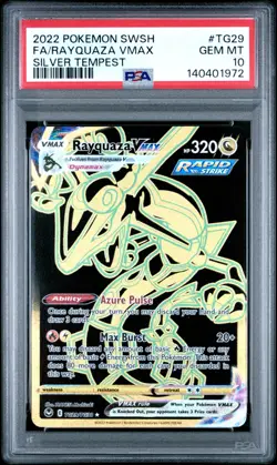 PSA 10 Rayquaza Vmax Full Art TG29/TG30 Silver Tempest Pokemon - Image 1