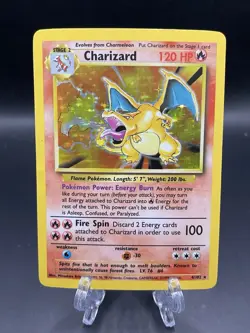 Charizard 4/102 Base Set Unlimited 1999 Holo Rare Pokemon TCG - MP - Small Dent - Image 1