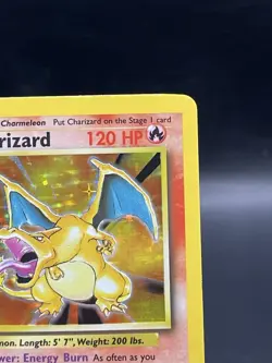 Charizard 4/102 Base Set Unlimited 1999 Holo Rare Pokemon TCG - MP - Small Dent - Image 3