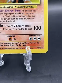 Charizard 4/102 Base Set Unlimited 1999 Holo Rare Pokemon TCG - MP - Small Dent - Image 4